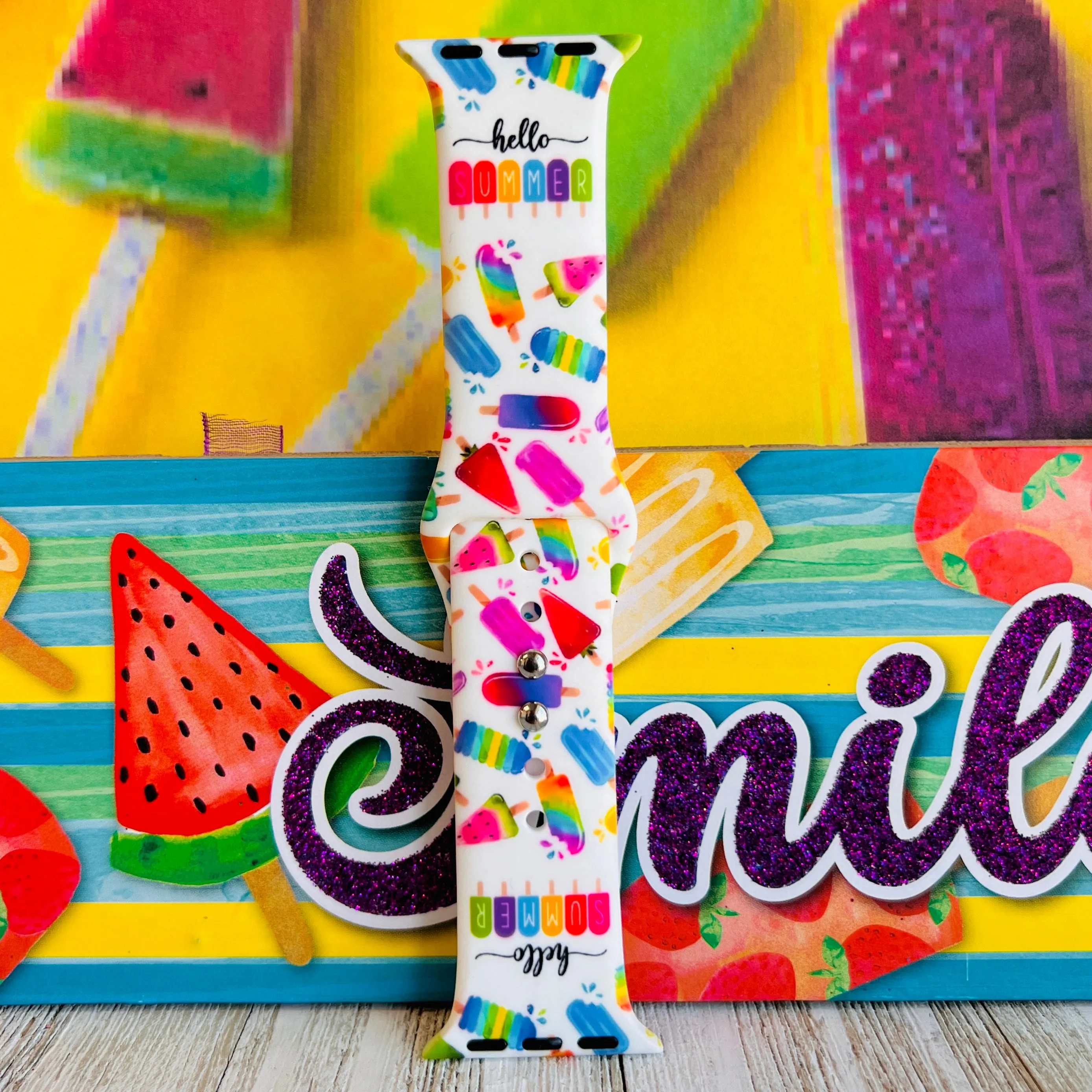 Sweet Summer Print Silicone Band For Apple Watch