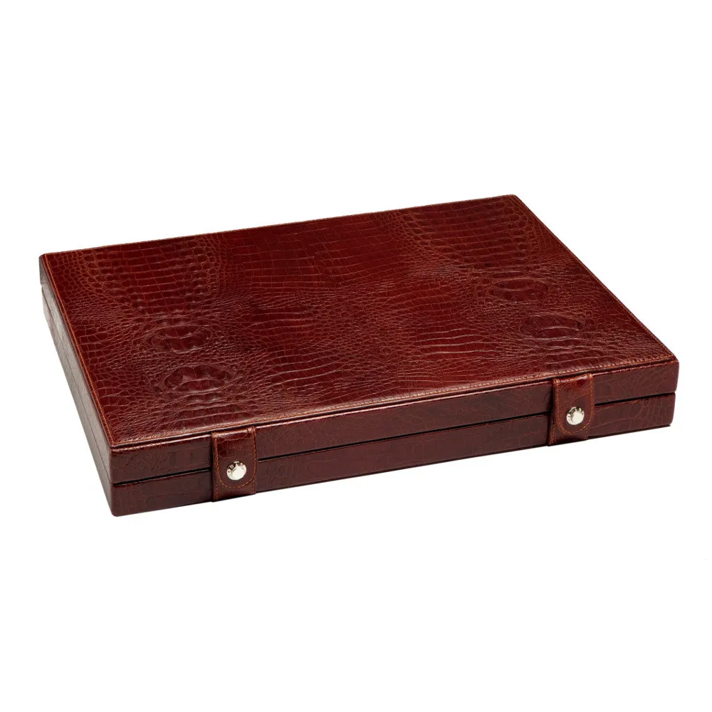 UNDERWOOD (LONDON) - 10-Unit Croco Watch Box  | UN211/CBRW