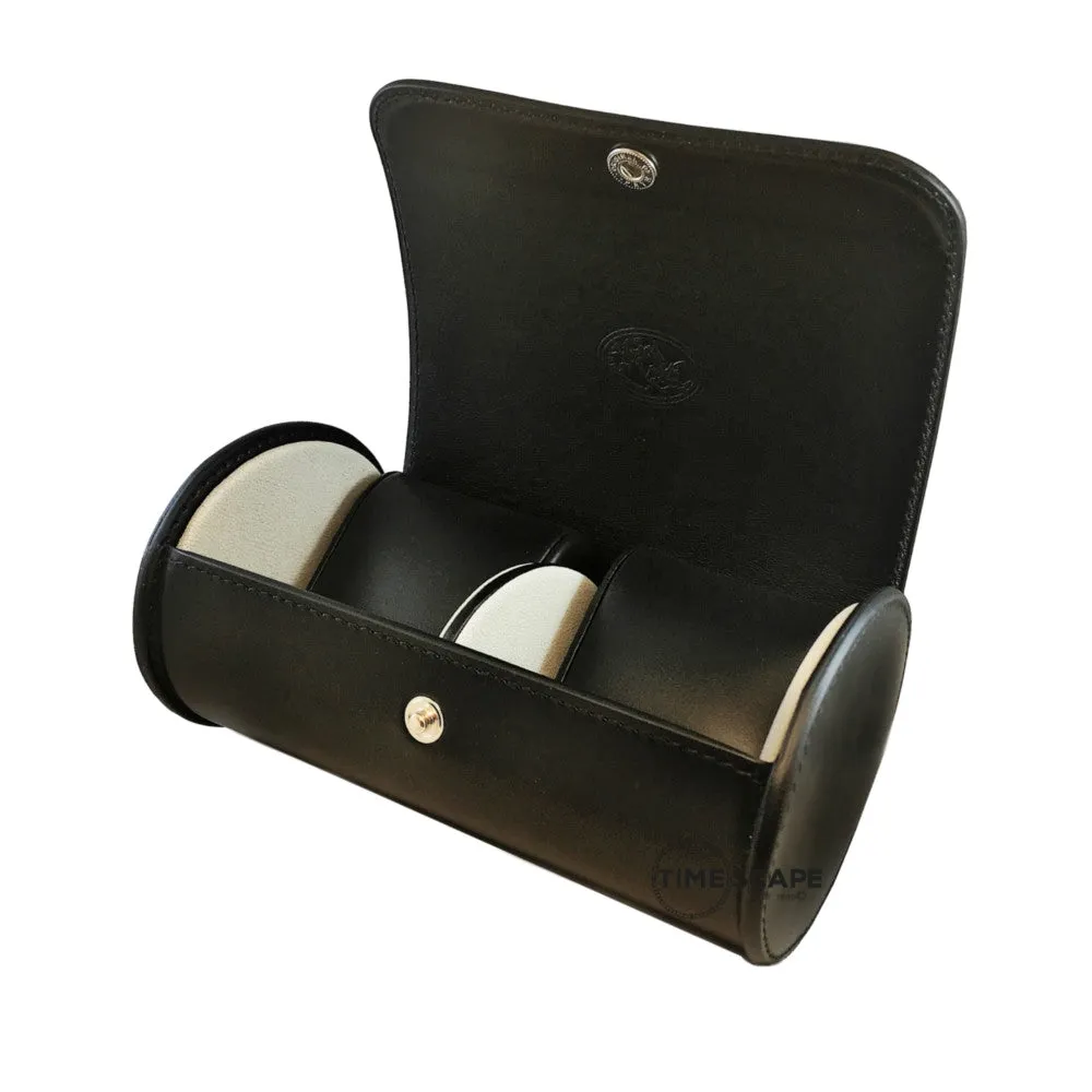 UNDERWOOD (LONDON) -  Double Leather Watch Roll | UN231/BLK