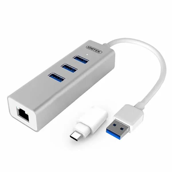 Unitek 4-in-1 USB 3.0 Ethernet Hub with USB-C Adapter Y-3083B