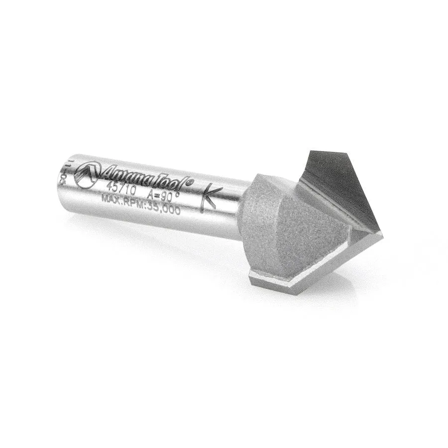 V Groove Router Bit | 90°x 5⁄8 Dia x 1⁄2 x 1⁄4" Shank | 45710 | 738685857106