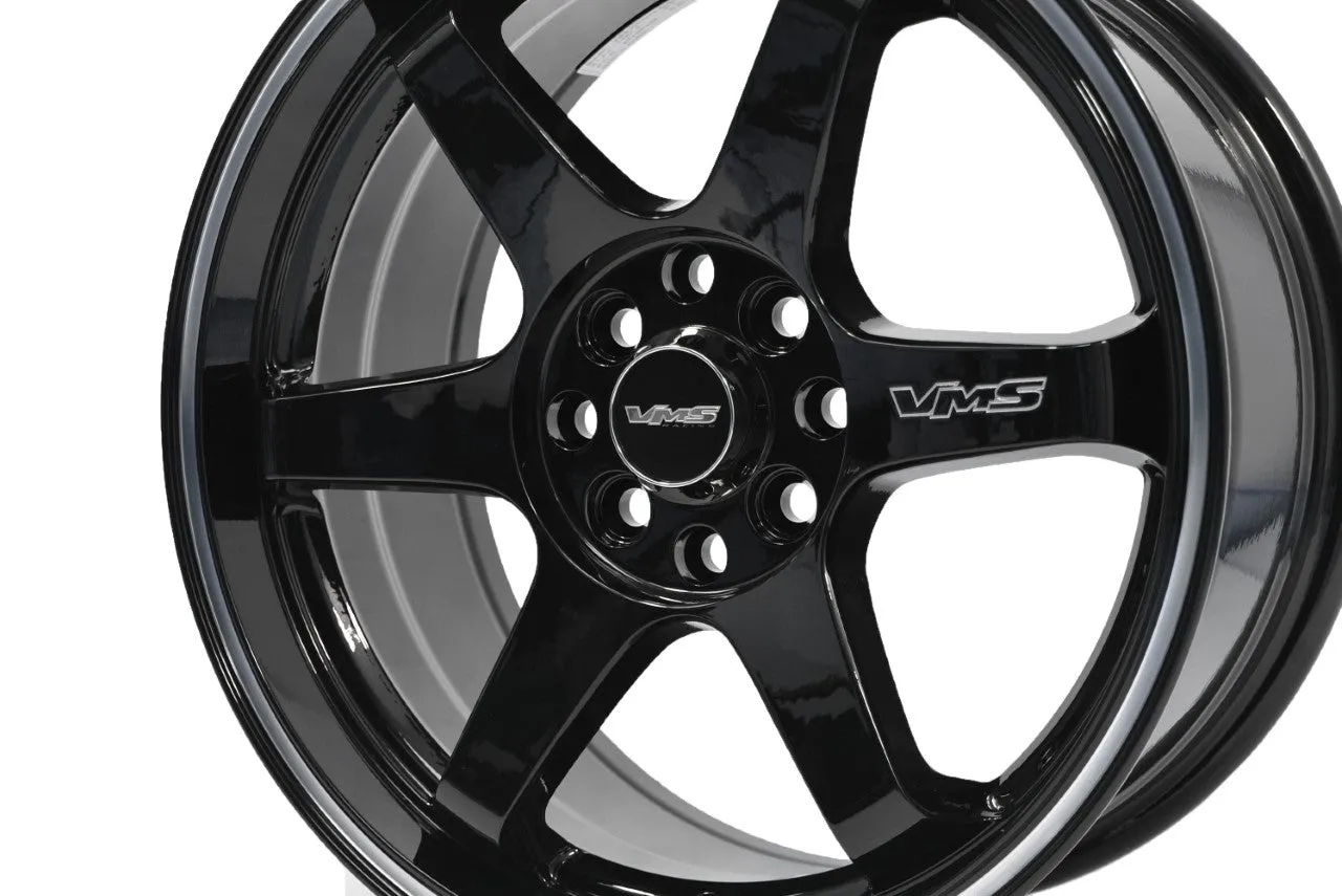 VMS Wheels Superhawk 16x7.5 5x100  35 Offset Gloss Black Milling Finish - VWSH010