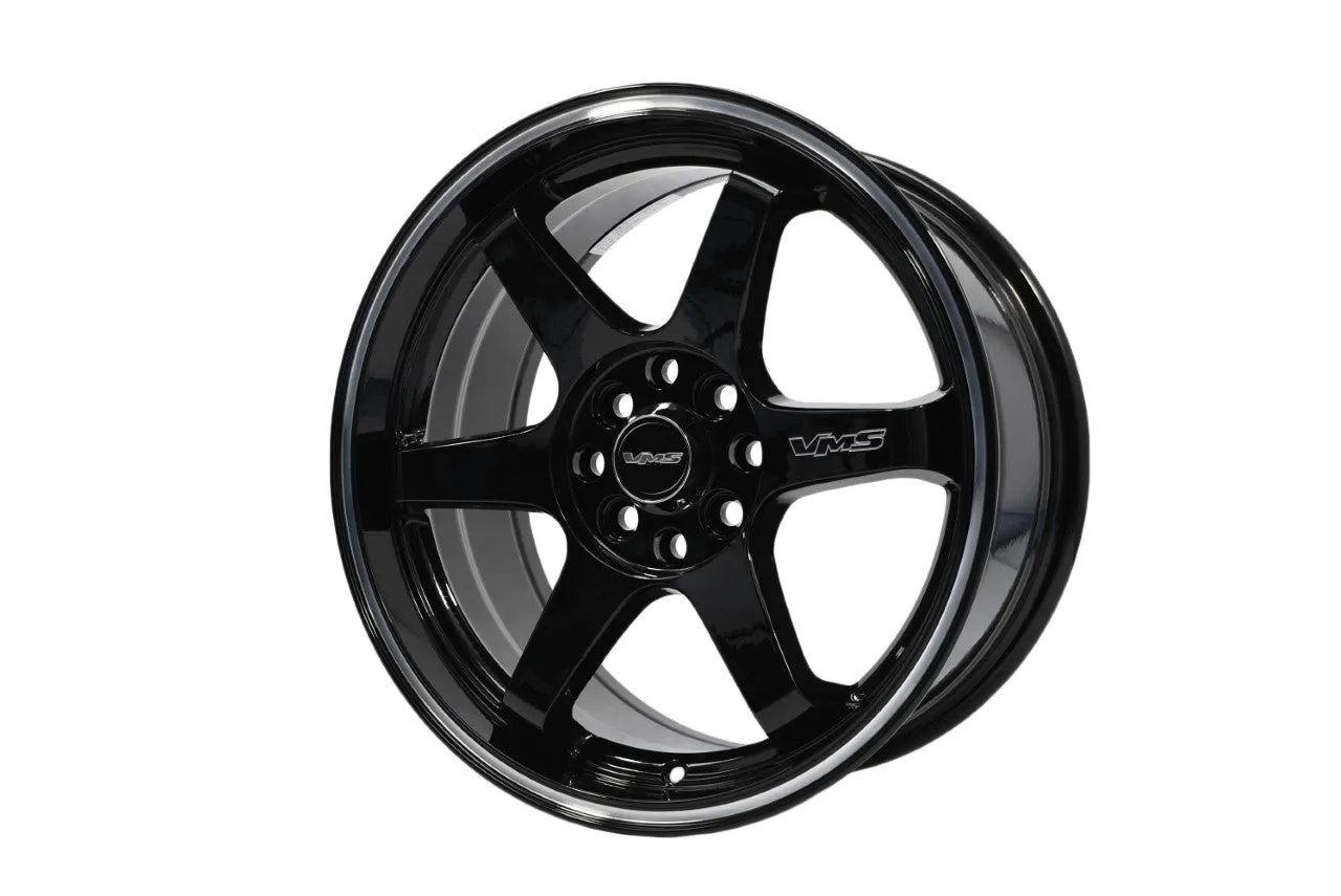 VMS Wheels Superhawk 16x7.5 5x100  35 Offset Gloss Black Milling Finish - VWSH010