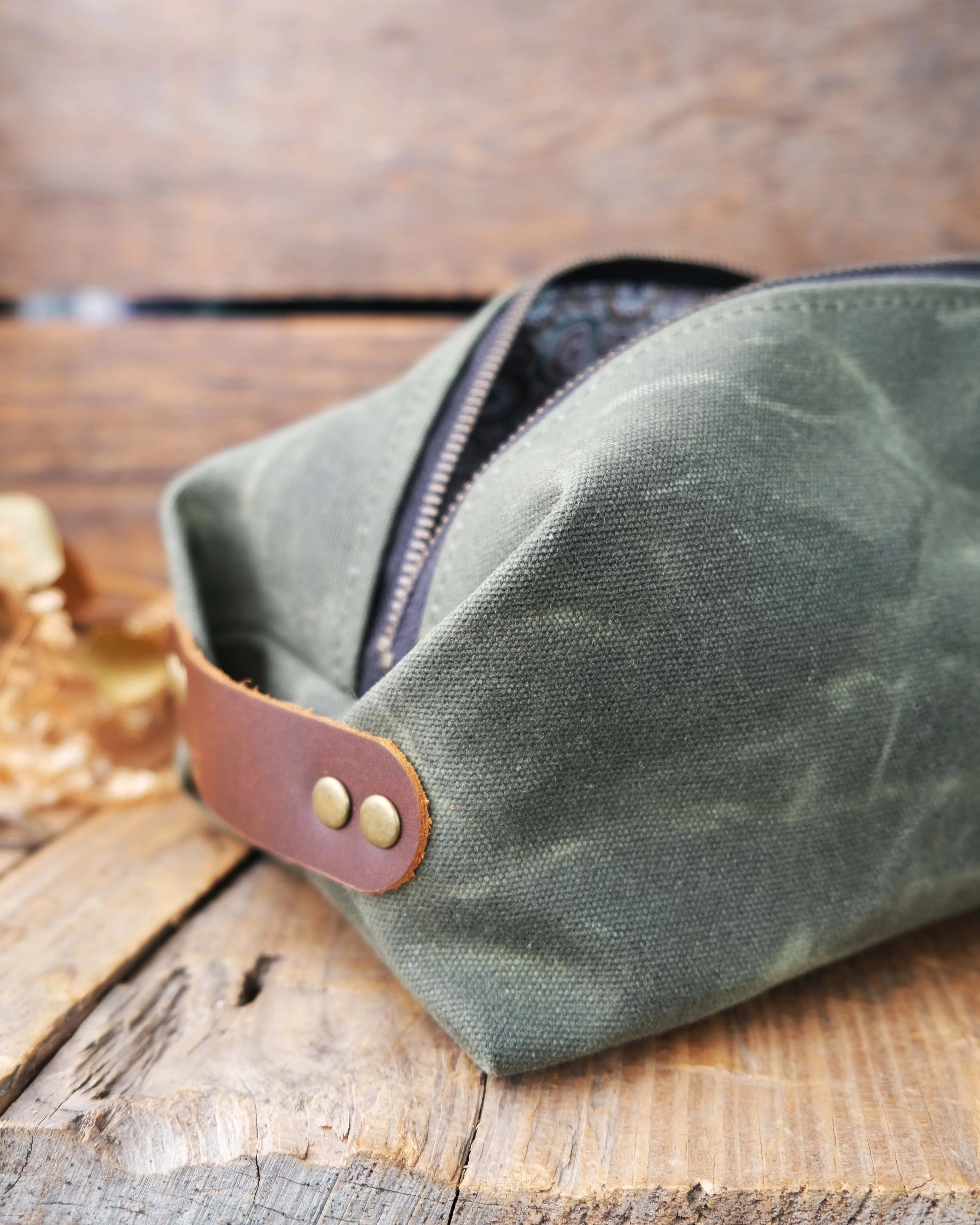 Waxed Canvas Dopp Kit: Multiple Options