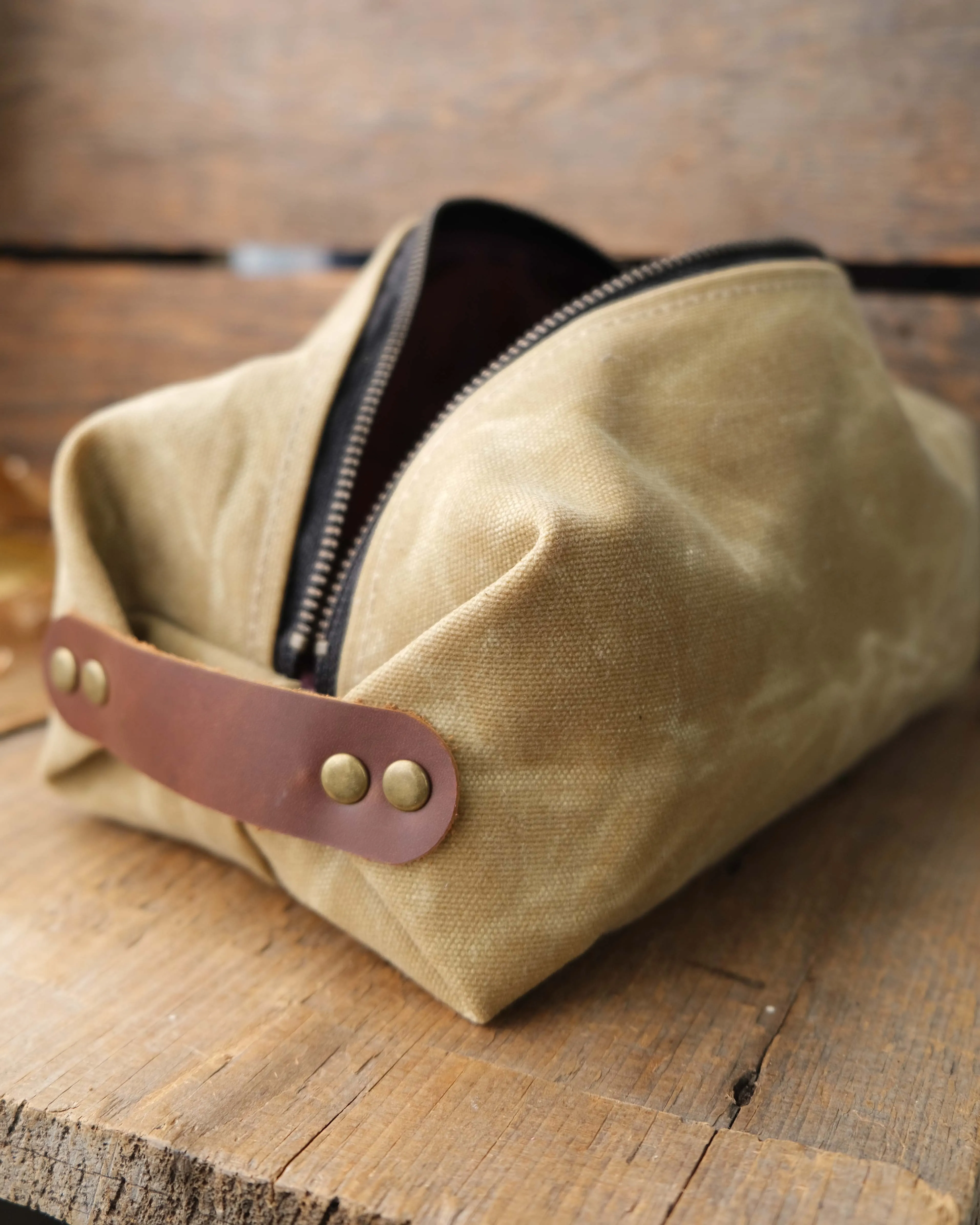 Waxed Canvas Dopp Kit: Multiple Options