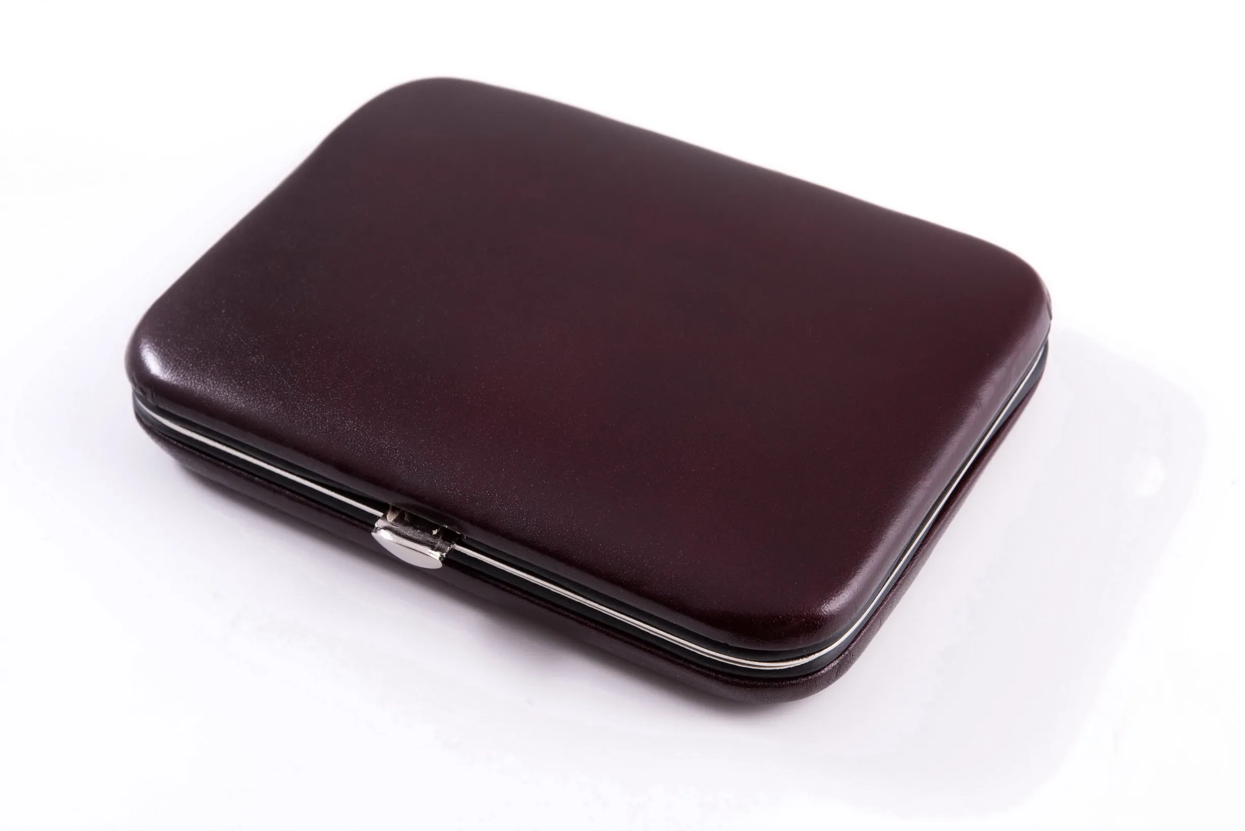 Whisky Brown & Blue Leather Business Card Case