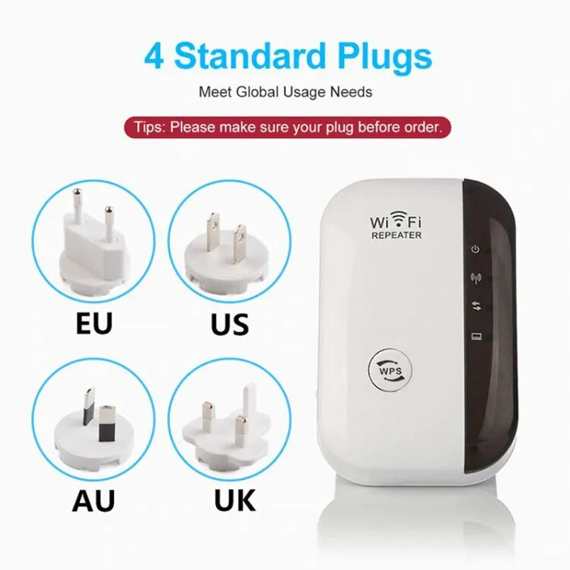 Wifi Boost - 300MBPS Wifi Booster, White Simple Pack / US plug