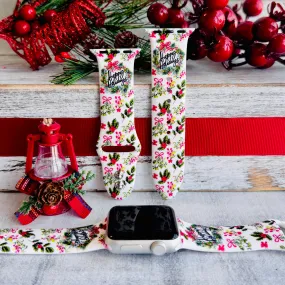 Wreaths & Wishes Print Silicone Band For Apple Watch