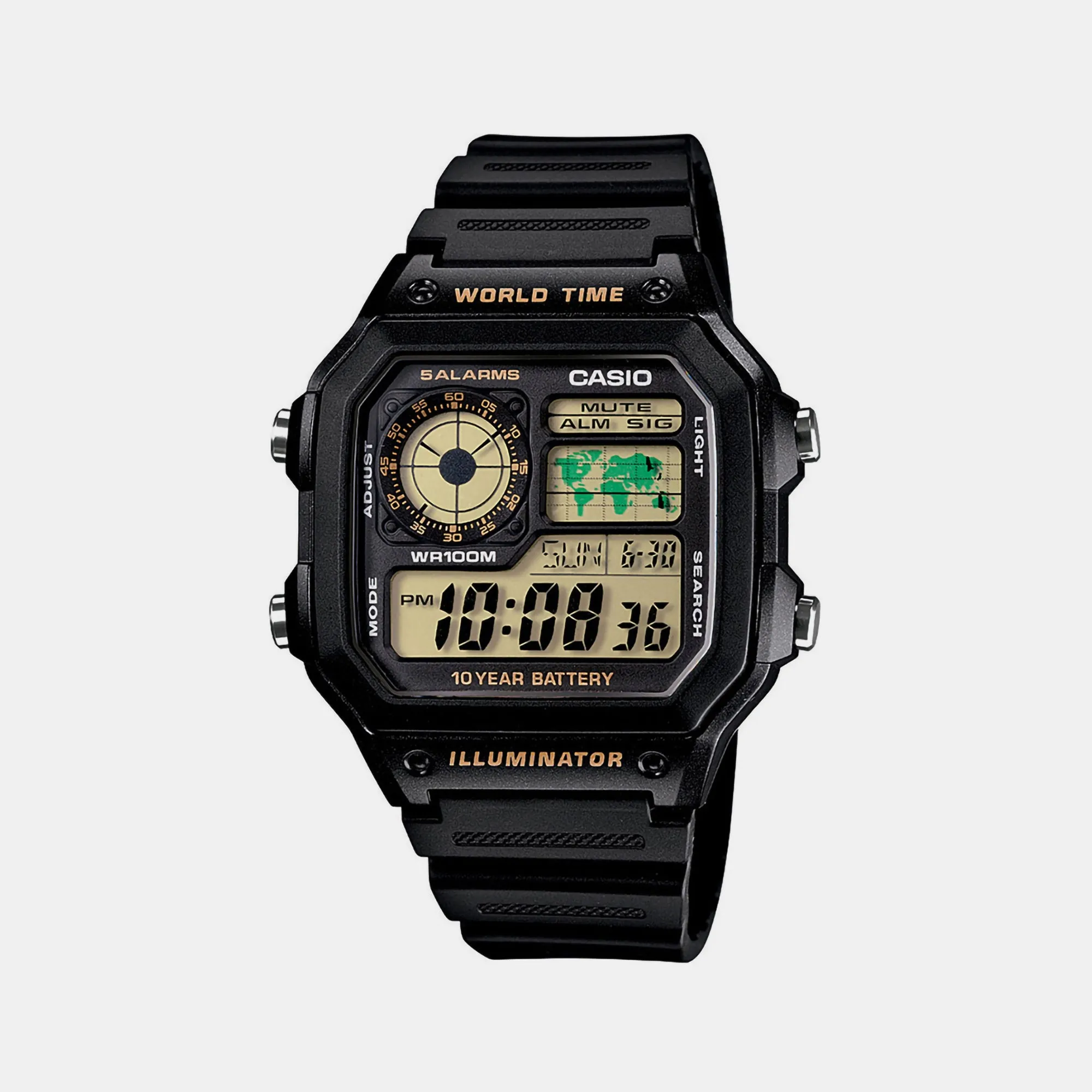 Youth Black Unisex Digital Resin Watch D098 - AE-1200WH-1BVDF