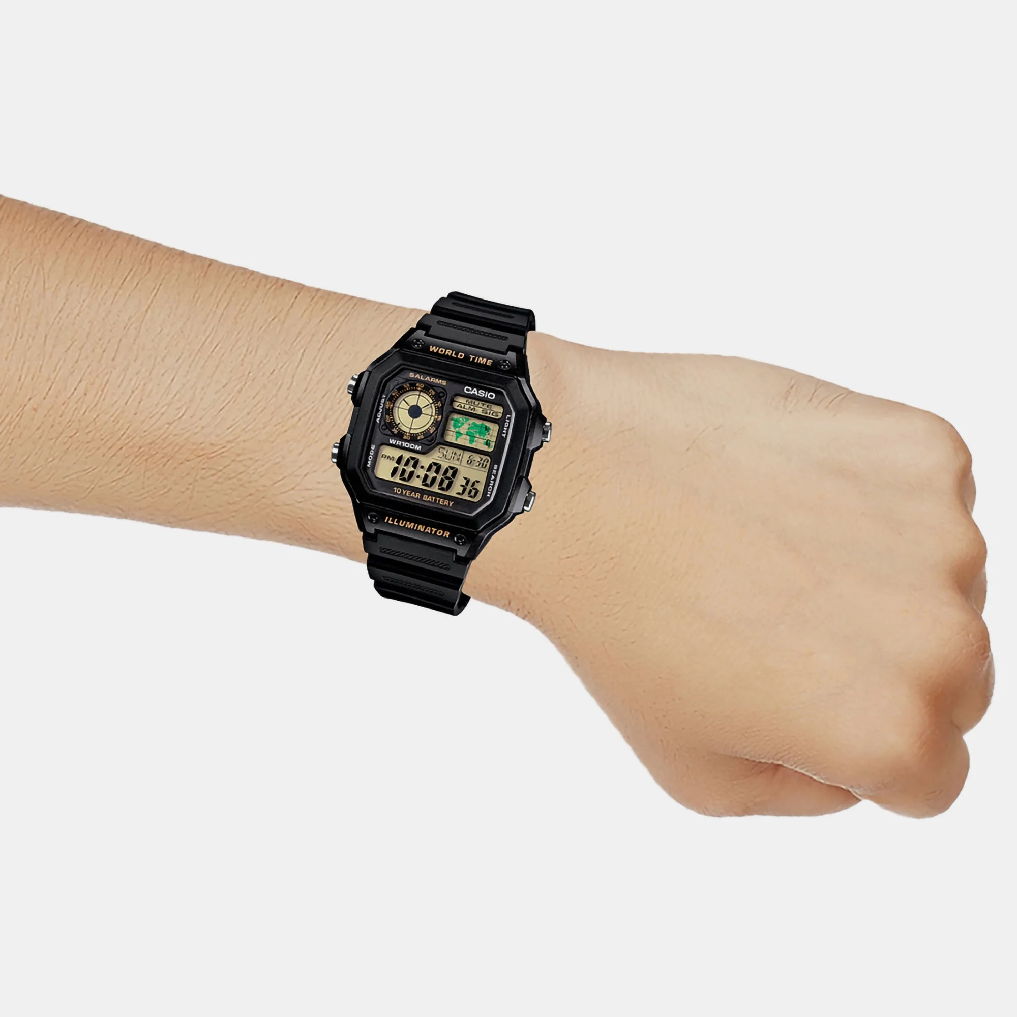 Youth Black Unisex Digital Resin Watch D098 - AE-1200WH-1BVDF